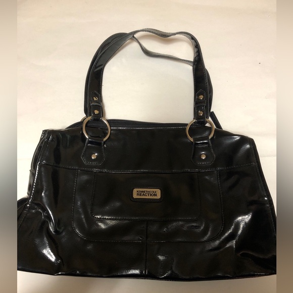 Kenneth Cole Reaction double handle carry on Bag shiny black finish Authentic - Picture 1 of 11